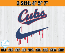 chicago cubs embroidery, mlb nike embroidery, embroidery machine file