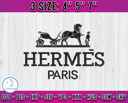 Hermes Logo embroidery, logo fashion emboridery, embroidery file