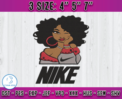 black girl nike, nike embroidery, niek fashion embroidery