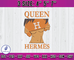 queen hermes embroidery, hermes logo embroidery, embroidery pattern