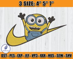 nike minion bob embroidery, minion embroidery, embroidery machine file