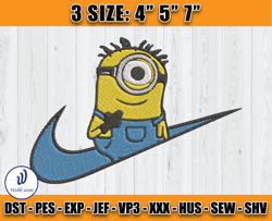 nike minion embroidery, jerry minion embroidery, cartoon inspired embroidery