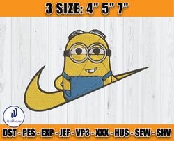 nike minion dave embroidery, dave minion embroidery, cartoon inspired embroidery