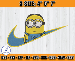 nike minion cartoon embroidery, nike disney embroidery, embroidery desing file