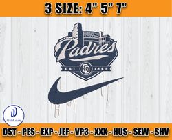 san diego padres embroidery, nike mlb embroidery, embroidery pattern