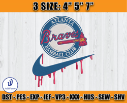 mlb nike embroidery, logo braves embroidery, embroidery machine file