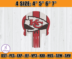 Kansas City Chiefs Skull Embroidery, Skull Embroidery Design, Kansas City Chiefs Logo, NFL Team Embroidery Design, D14-