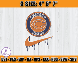 Chicago Bears Nike Embroidery Design, Brand Embroidery, NFL Embroidery File, Logo Shirt