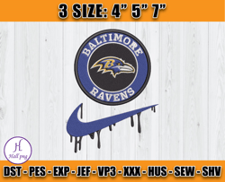 Baltimore Ravens Nike Embroidery Design, NFL Embroidery File, Logo Shirt 105