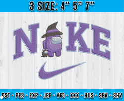 Purple Among Us Embroidery, Nike x Among Us Embroidery, Embroidery Machine file