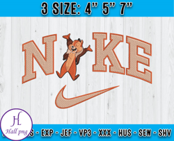 dale x nike embroidery, chip and dale embroidery design file, disney characters embroidery