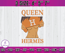 queen hermes embroidery, hermes logo embroidery, embroidery pattern