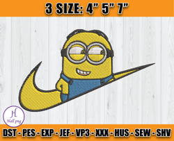 nike minion embroidery, dave minion nike embroidery, embroidery machine