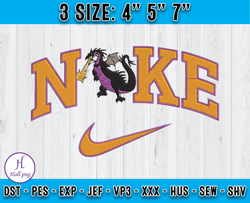 nike dragon embroidery, disney nike embroidery, maleficent embroidery,