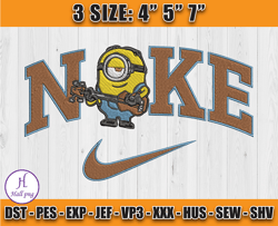 nike minions stuart, minions embroidery, minion cartoon inspired embroidery