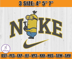 nike minions dave embroidery, cartoon nike embroidery, minions character embroidery