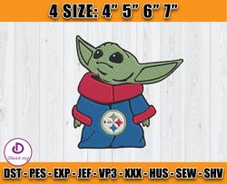pittsburgh steelers baby yoda embroidery, baby yoda embroidery, nfl steelers embroidery, embroidery design files