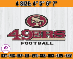 san francisco 49ers embroidery designs, nfl embroidery designs, digital download, nfl 49ers embroidery