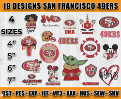 San Francisco 49ers Football Logo Embroidery Bundle, Bundle NFL Logo Embroidery 28