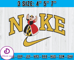 nike queen of hearts embroidery, disney nike embroidery, wonderland embroidery