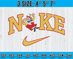 nike tweedle dum embroidery, alice in wonderland embroidery, embroidery machine