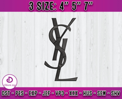 ysl logo emboridery, logo fashion emboridery, embroidery design file