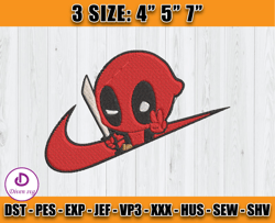 nike deadpool embroidery, disney embroidery, cartoon embroidery machine