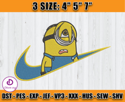 nike minion stuart embroidery, cartoon embroidery, embroidery design movie