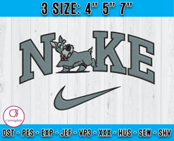 nike jock embroidery, lady and the tramp embroidery, cartoon characters embroidery