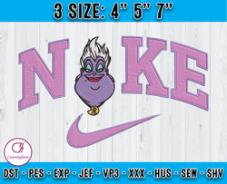 nike ursula embroidery, disney embroidery, embroidery design