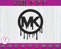 mk logo embroidery, mk embroidery, logo fashion embroidery