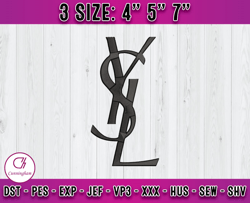 ysl logo emboridery, logo fashion emboridery, embroidery design file