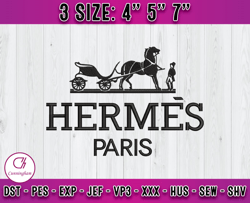 hermes logo embroidery, logo fashion emboridery, embroidery file