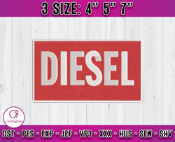 diesel embroidery, logo fashion embroidery, embroidery design file