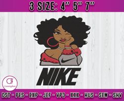 black girl nike, nike embroidery, niek fashion embroidery