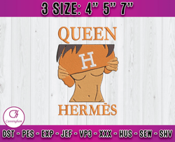 queen hermes embroidery, hermes logo embroidery, embroidery pattern