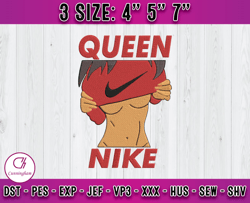 queen nike embroidery, nike logo embroidery, embroidery pattern