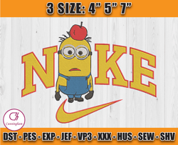 nike minions jerry embroidery, minions character embroidery, logo brand embroidery