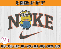 nike minions jerry embroidery, nike cartoon embroidery, minions character embroidery