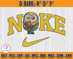 nike minions bob embroidery, cartoon nike embroidery, minions character embroidery