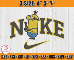 nike minions dave embroidery, cartoon nike embroidery, minions character embroidery