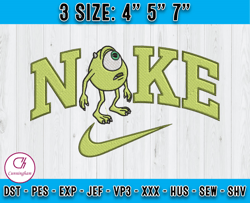 wazowski embroidery, monster inc embroidery, embroidery machine file