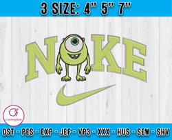 nike wazowski embroidery, nike disney embroidery, monster inc embroidery