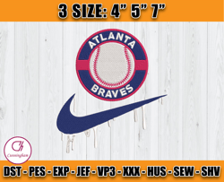 atlanta braves embroidery, mlb nike embroidery, embroidery file