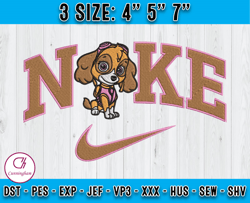 cute skye fashion, nike embroidery, paw patrol embroidery