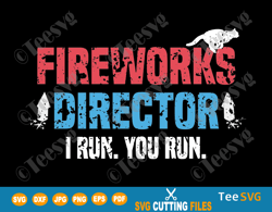 Fireworks Director I Run You Run SVG Cat Lover PNG Funny America Red White And Blue T-Shirt Gift for Independence Day 4t