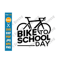 bike to school day svg png clipart design - environmental awareness bike to work day cycling shirt cricut