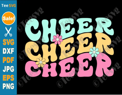 cheer cheer cheer svg file png groovy sunflowers cheerleading svg for cricut cheerleader svg images