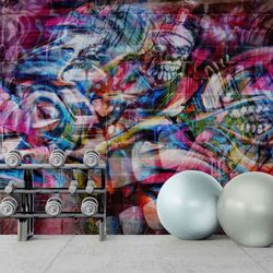 famous graffiti artists peel and stick wallpaper