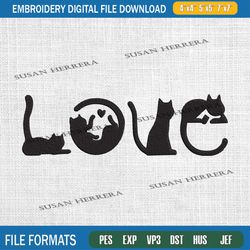 love cat embroidery designs